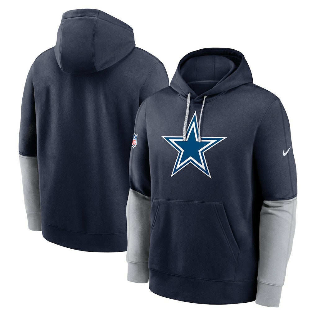 Dallas Cowboys 2024 Sideline Club Pullover Hoodie Navy
