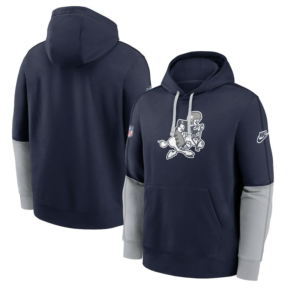 Dallas Cowboys Sideline Club Pullover Hoodie Navy