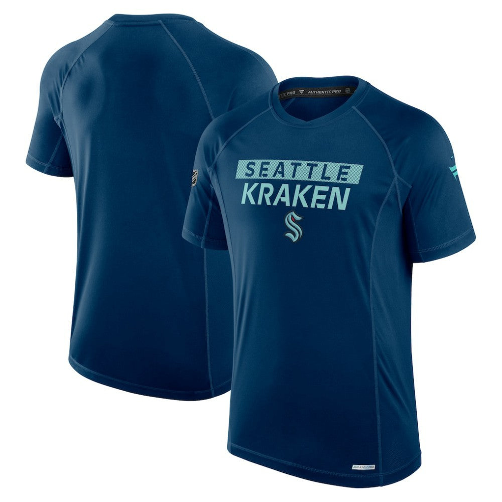 NHL Seattle Kraken Fanatics Authentic Pro Rink Tech T-Shirt - Deep Sea Blue