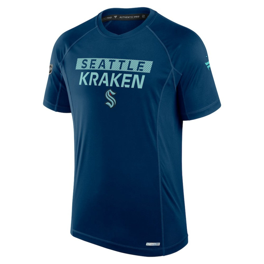 NHL Seattle Kraken Fanatics Authentic Pro Rink Tech T-Shirt - Deep Sea Blue