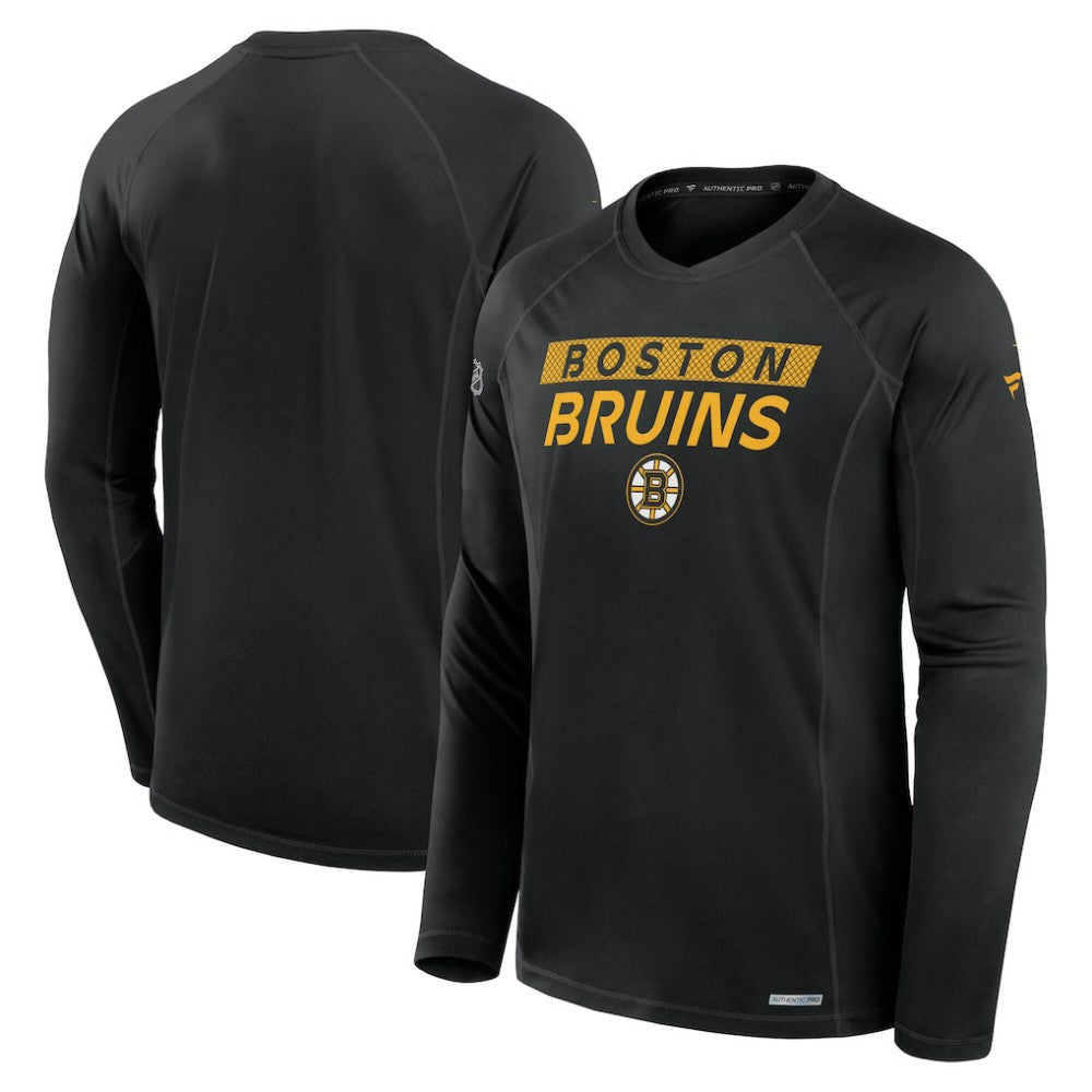 NHL Boston Bruins Fanatics Authentic Pro Rink Tech Long Sleeve T-Shirt - Black