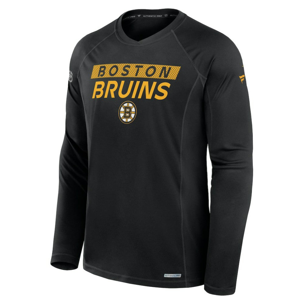 NHL Boston Bruins Fanatics Authentic Pro Rink Tech Long Sleeve T-Shirt - Black