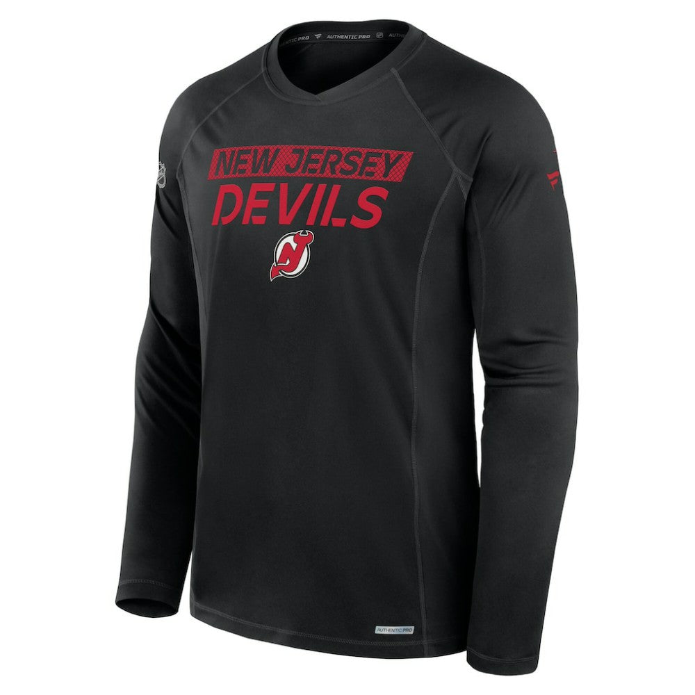 NHL New Jersey Devils Fanatics Authentic Pro Rink Tech Long Sleeve T-Shirt - Black