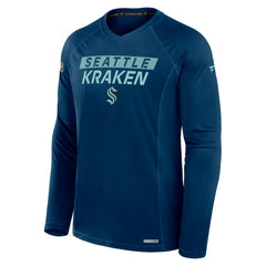 NHL Seattle Kraken Fanatics Authentic Pro Rink Tech Long Sleeve T-Shirt - Navy