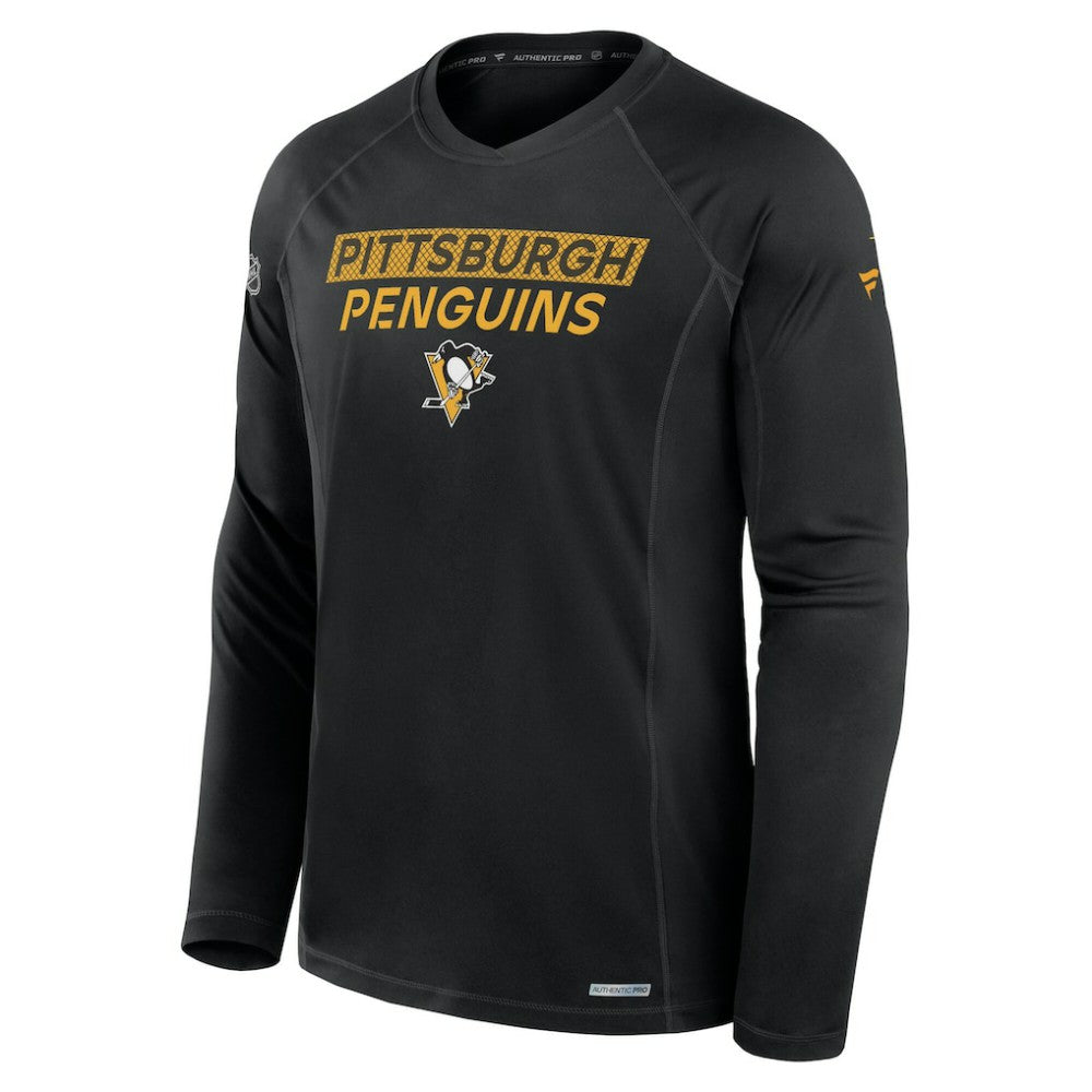 NHL Pittsburgh Penguins Fanatics Authentic Pro Rink Tech Long Sleeve T-Shirt - Black