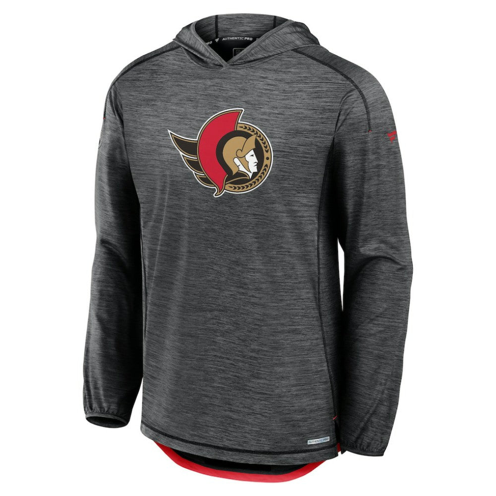 NHL Ottawa Senators Fanatics Authentic Pro Rink Lightweight Pullover Hoodie - Black