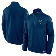 NHL Seattle Kraken Fanatics Authentic Pro Rink Quarter-Zip Jacket - Navy