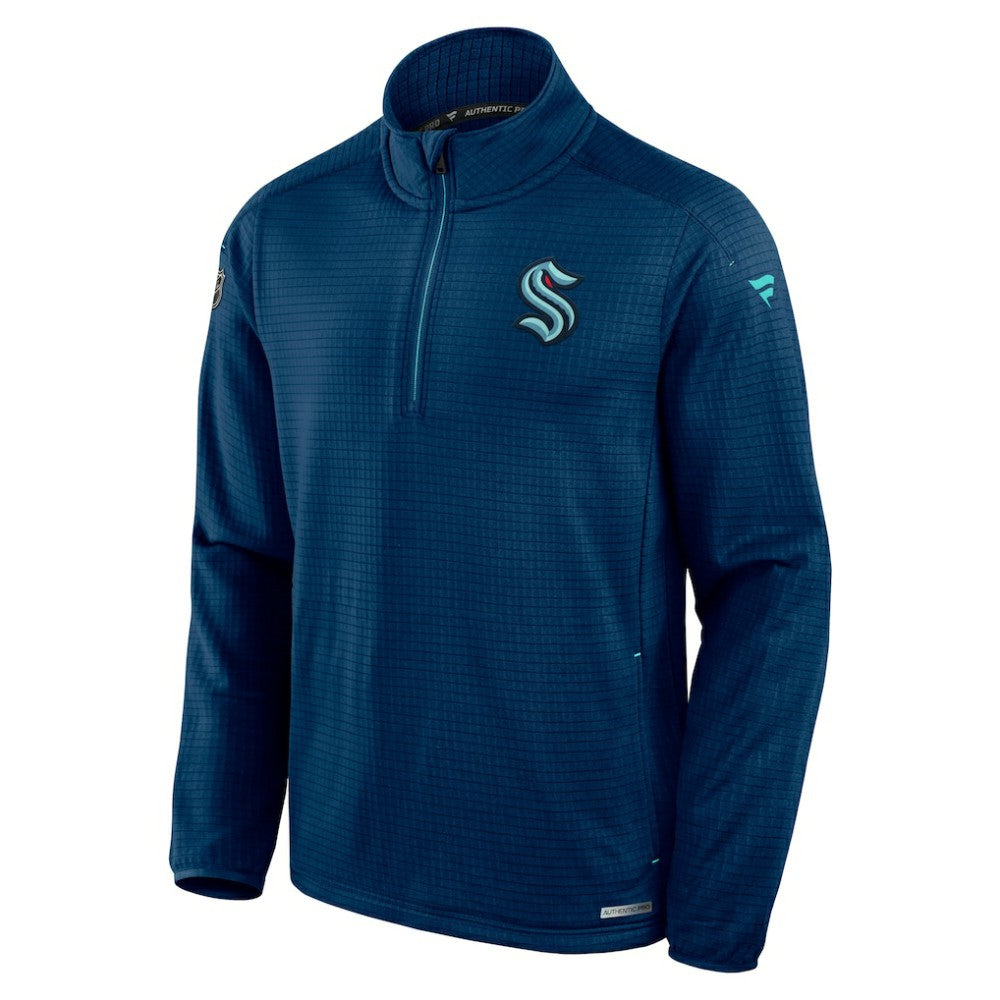 NHL Seattle Kraken Fanatics Authentic Pro Rink Quarter-Zip Jacket - Navy