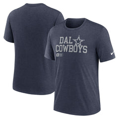Dallas Cowboys Lockup Tri-Blend T-Shirt Heather Navy