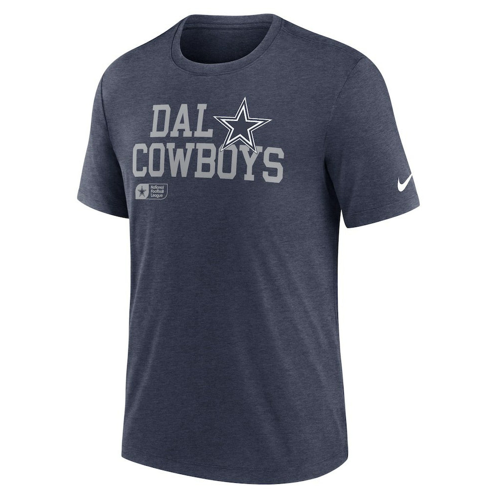 Dallas Cowboys Lockup Tri-Blend T-Shirt Heather Navy
