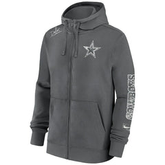 Dallas Cowboys Primetime Club Full-Zip Hoodie Charcoal