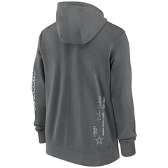 Dallas Cowboys Primetime Club Full-Zip Hoodie Charcoal