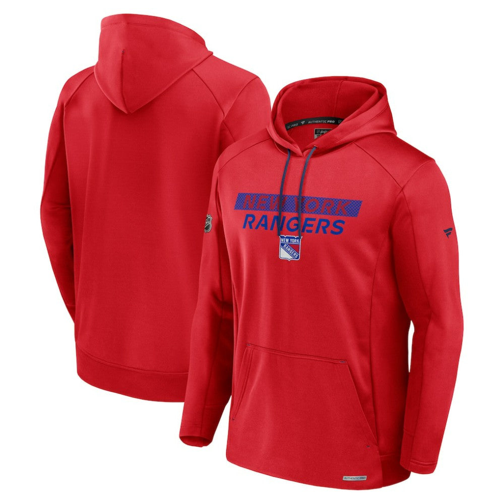 NHL New York Rangers Fanatics Authentic Pro Rink Fleece Pullover Hoodie - Red