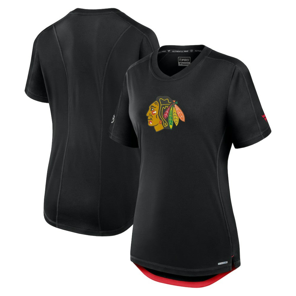 NHL Chicago Blackhawks Fanatics Women's Authentic Pro Rink T-Shirt - Black