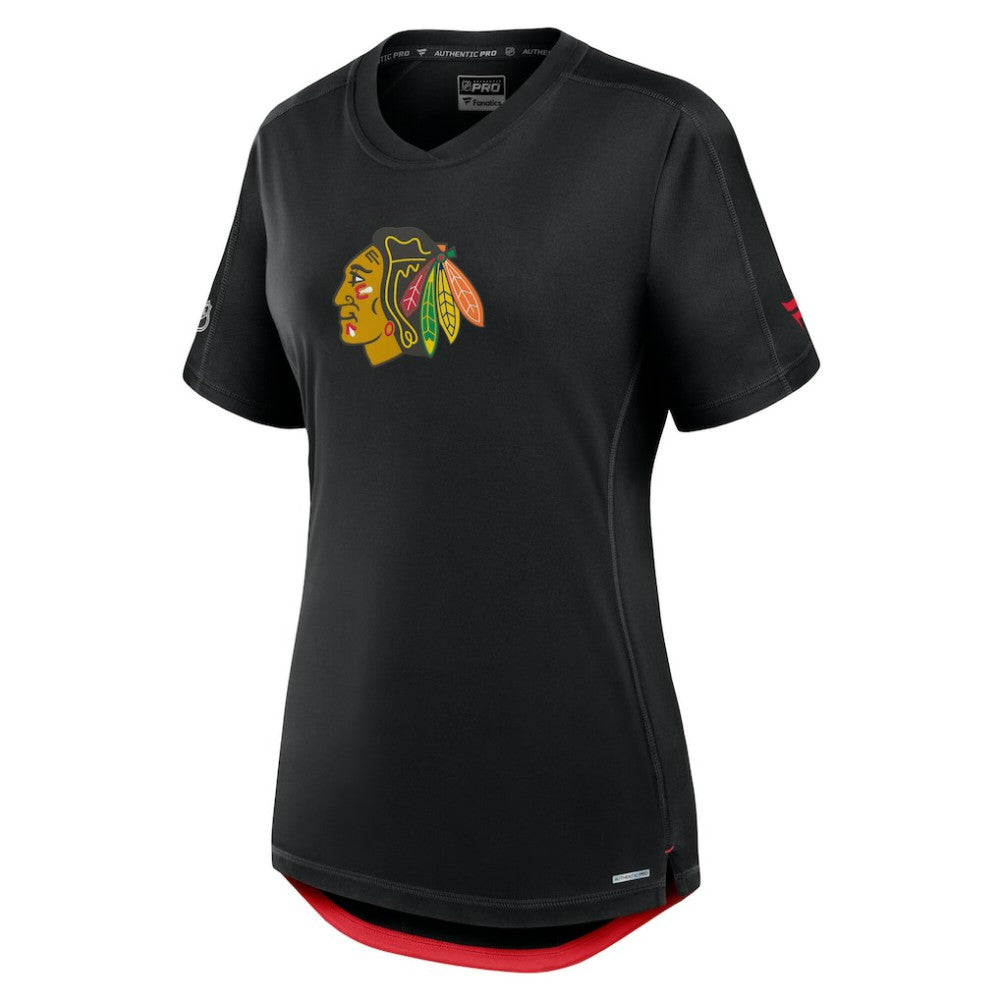 NHL Chicago Blackhawks Fanatics Women's Authentic Pro Rink T-Shirt - Black