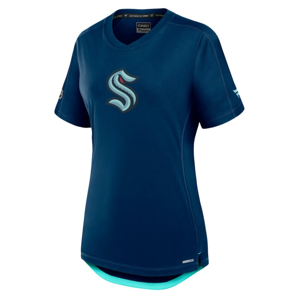 NHL Seattle Kraken Fanatics Women's Authentic Pro Rink T-Shirt - Deep Sea Blue