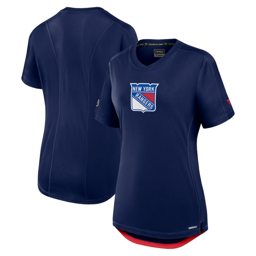 NHL New York Rangers Fanatics Women's Authentic Pro Rink Tech T-Shirt - Navy