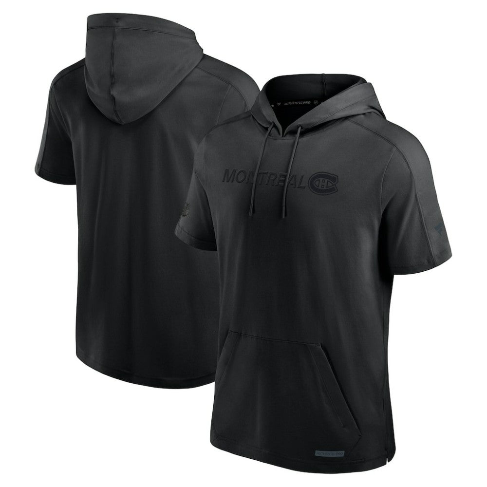 NHL Montreal Canadiens Fanatics Authentic Pro Road Performance Short Sleeve Pullover Hoodie - Black