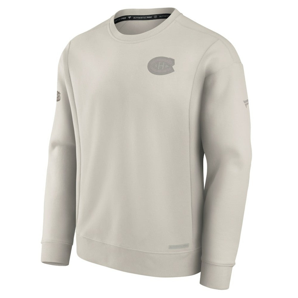 NHL Montreal Canadiens Fanatics Authentic Pro Road Fleece Pullover Sweatshirt - Cream