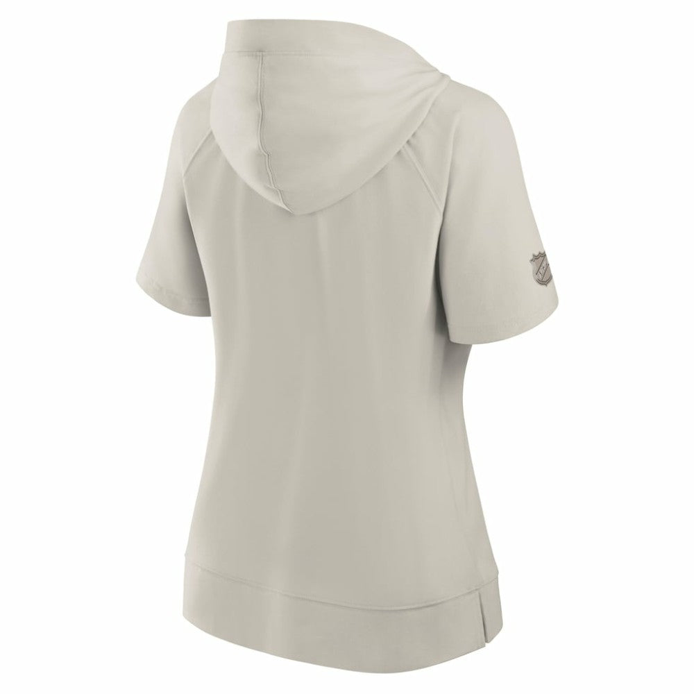 NHL Seattle Kraken Fanatics Women's Authentic Pro Road Short Sleeve V-Neck Pullover Hoodie - Cream