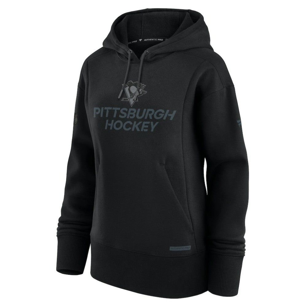 NHL Pittsburgh Penguins Fanatics Women's Authentic Pro Road Pullover Hoodie - Black