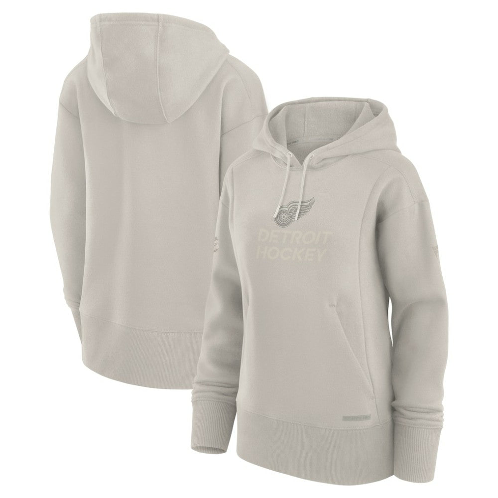 NHL Detroit Red Wings Fanatics Women's Authentic Pro Road Pullover Hoodie - Cream