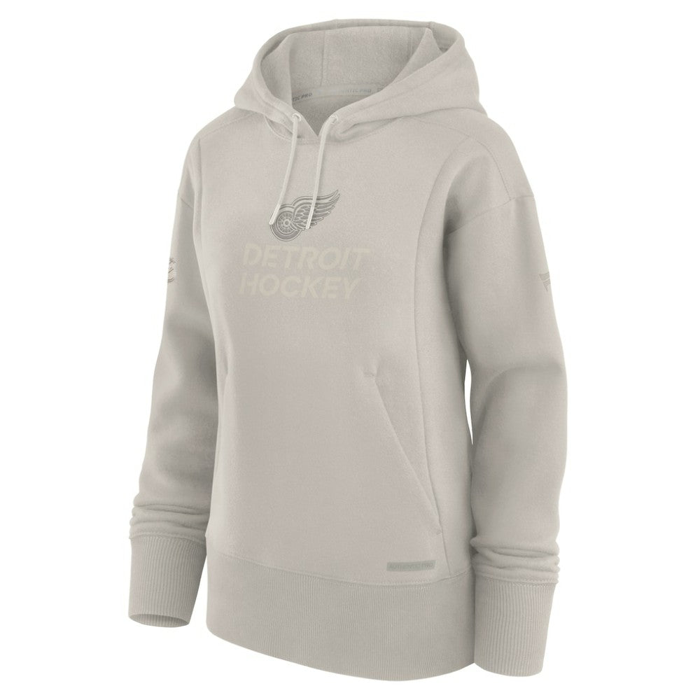NHL Detroit Red Wings Fanatics Women's Authentic Pro Road Pullover Hoodie - Cream