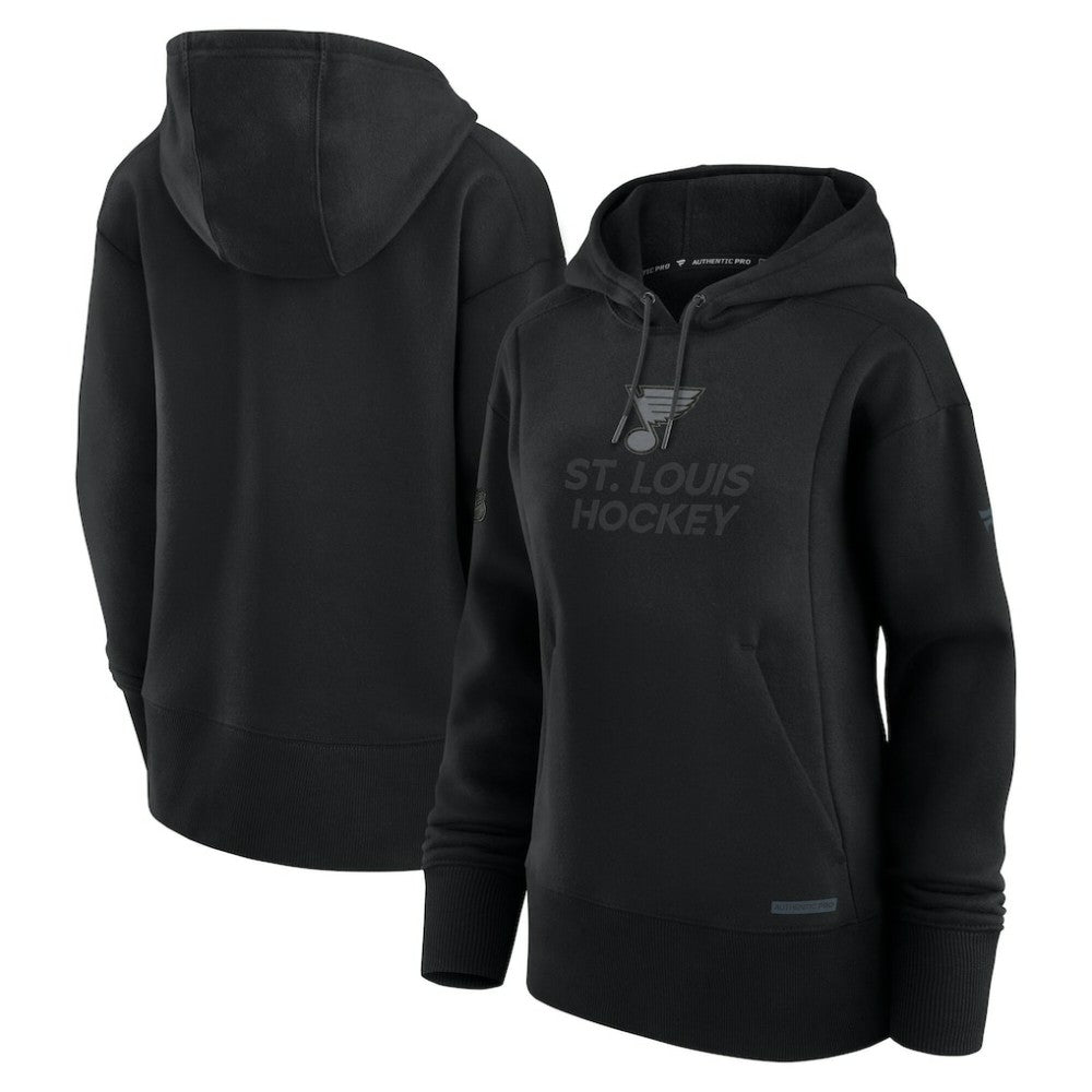 NHL St. Louis Blues Fanatics Women's Authentic Pro Road Pullover Hoodie - Black