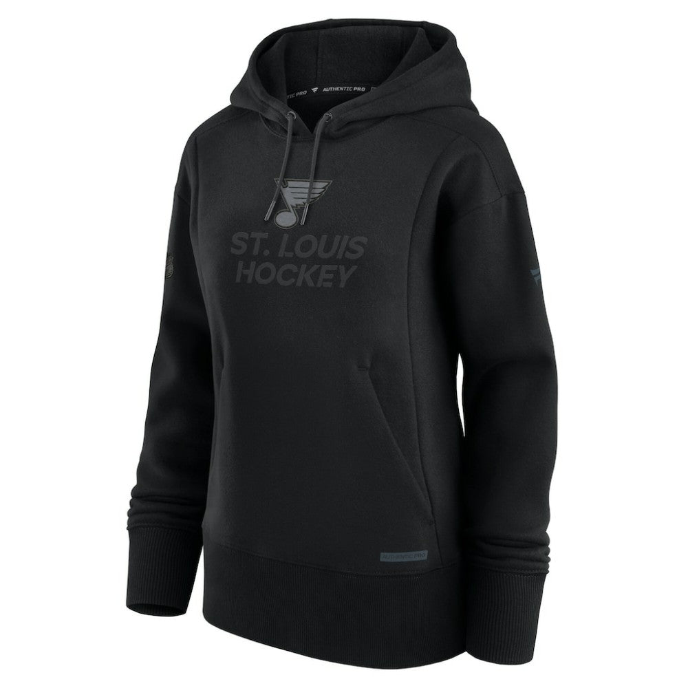 NHL St. Louis Blues Fanatics Women's Authentic Pro Road Pullover Hoodie - Black