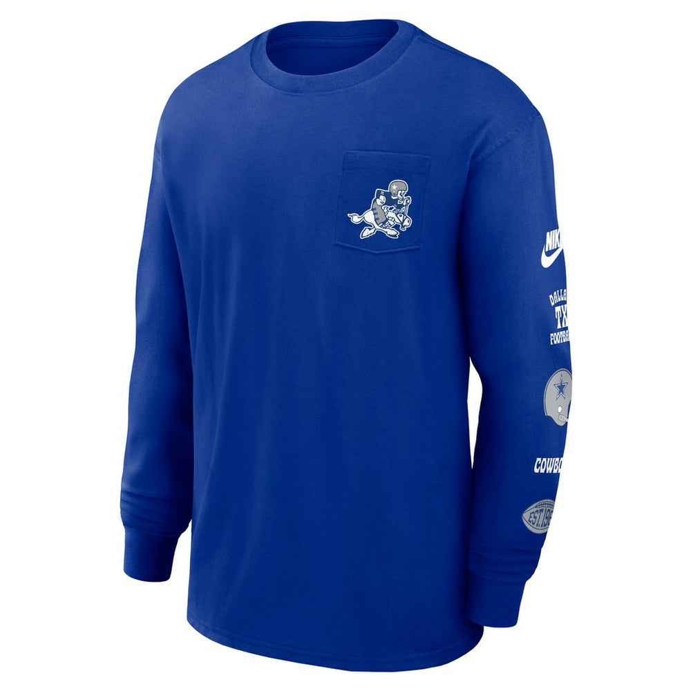 Dallas Cowboys Rewind Heavy Max90 Pocket Long Sleeve T-Shirt Royal