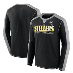 Pittsburgh Steelers Behind the Line Long Sleeve T-Shirt Black/Gray