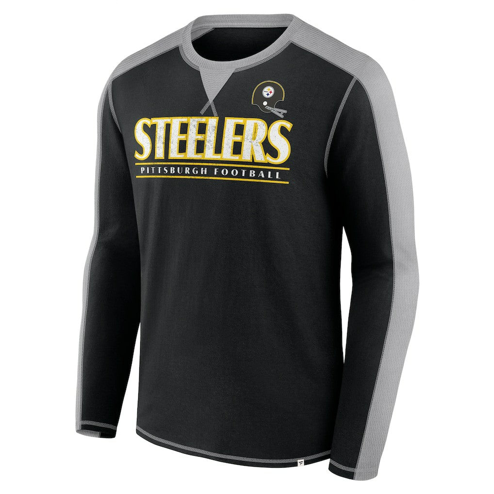Pittsburgh Steelers Behind the Line Long Sleeve T-Shirt Black/Gray