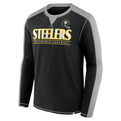 Pittsburgh Steelers Behind the Line Long Sleeve T-Shirt Black/Gray