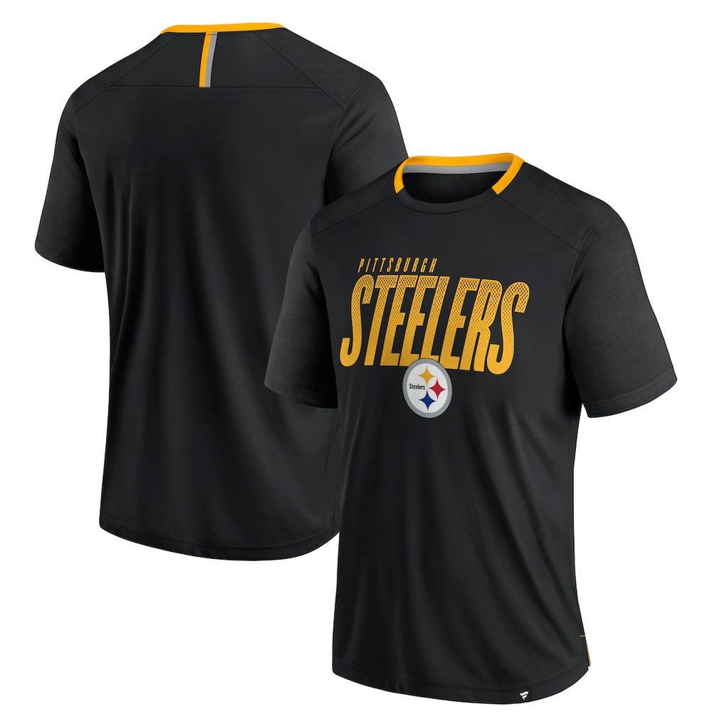 Pittsburgh Steelers Defender Fade Slant T-Shirt Black