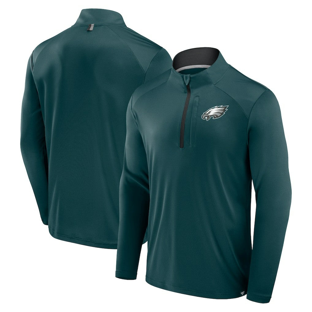 Philadelphia Eagles Defender Long Sleeve Quarter-Zip Jacket Midnight Green