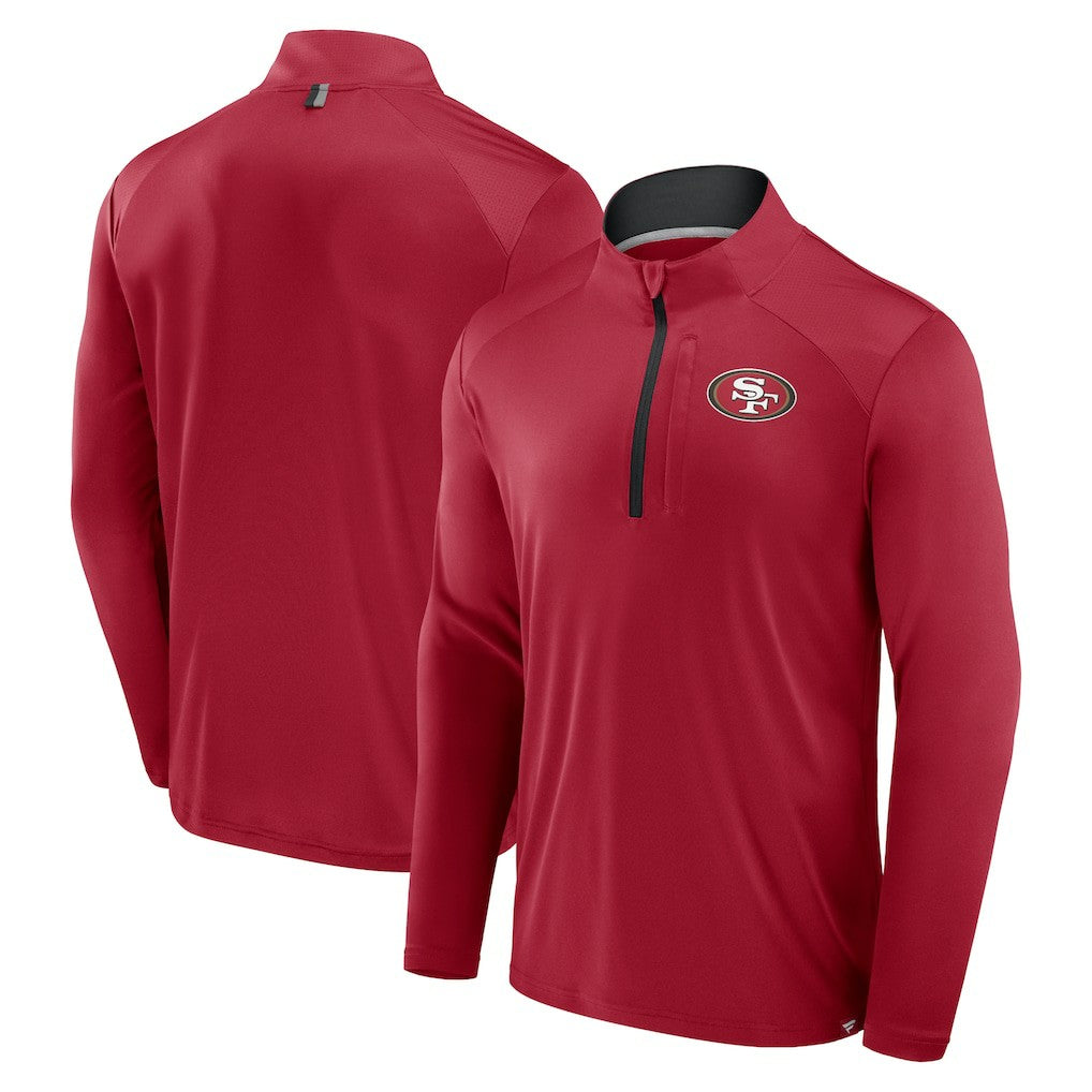 San Francisco 49ers Defender Long Sleeve Quarter-Zip Jacket Scarlet