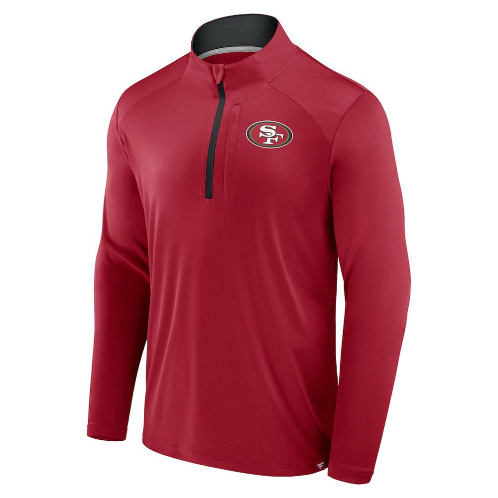 San Francisco 49ers Defender Long Sleeve Quarter-Zip Jacket Scarlet