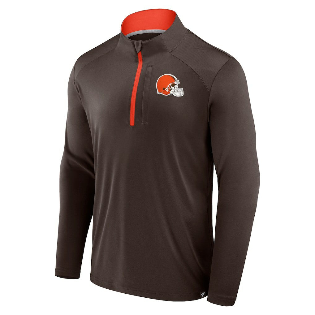Cleveland Browns Defender Long Sleeve Quarter-Zip Jacket Brown