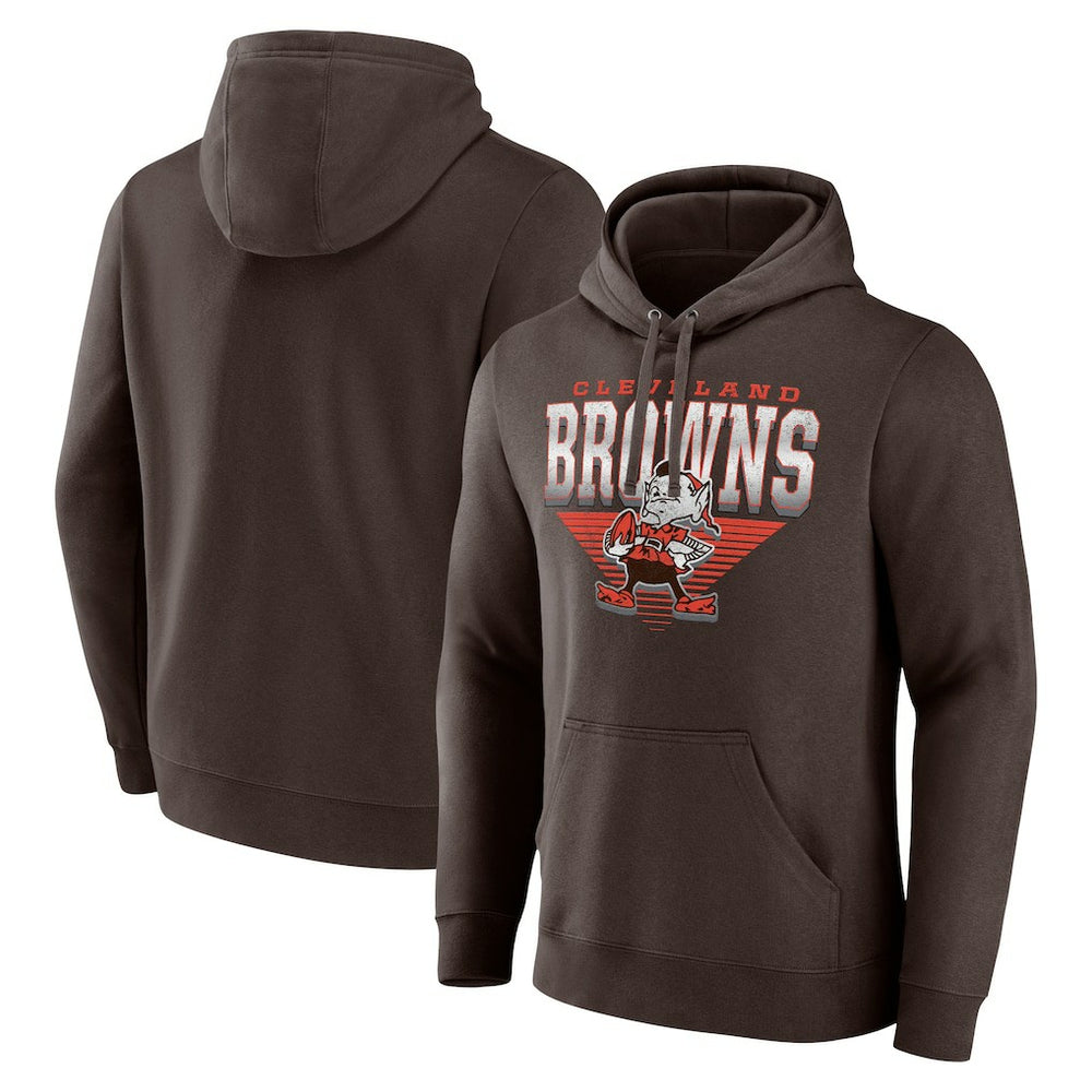 Cleveland Browns Geometric Chrome Pullover Hoodie Brown