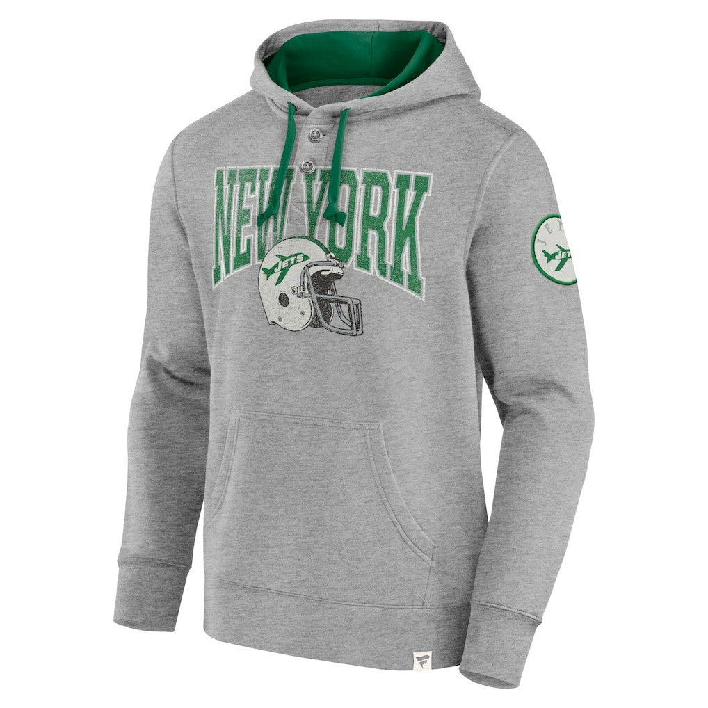 New York Jets Label Maker Pullover Hoodie Heather Gray