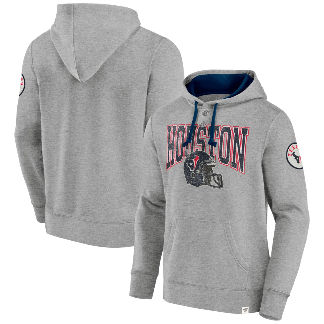Houston Texans Label Maker Pullover Hoodie Heather Gray