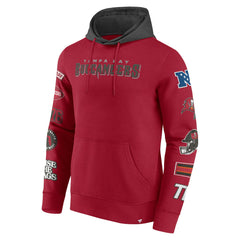 Tampa Bay Buccaneers Patched Out Pullover Hoodie Red/Pewter