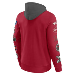 Tampa Bay Buccaneers Patched Out Pullover Hoodie Red/Pewter