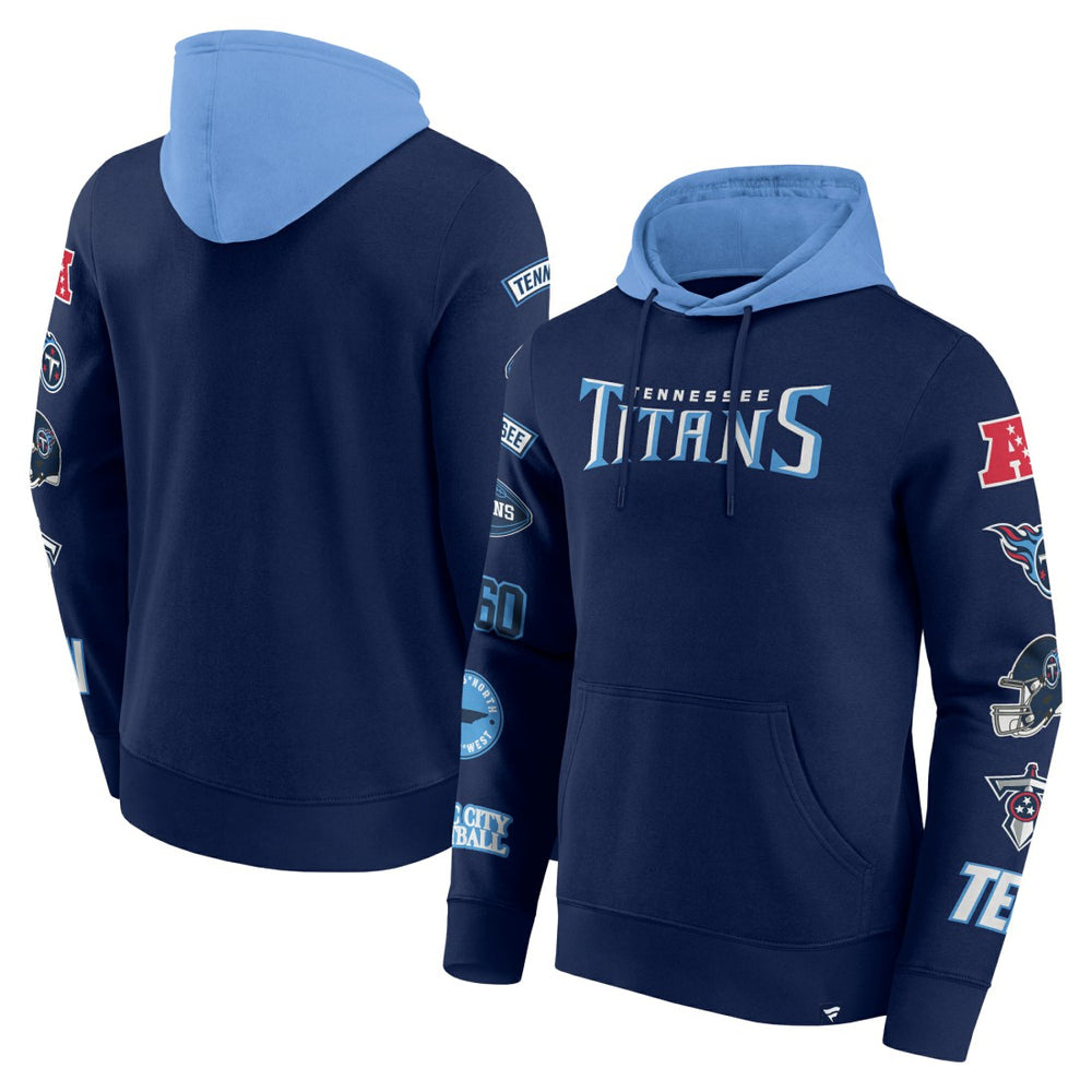 Tennessee Titans Patched Out Pullover Hoodie Navy/Light Blue