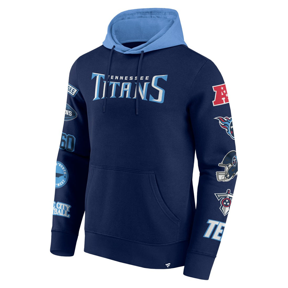 Tennessee Titans Patched Out Pullover Hoodie Navy/Light Blue