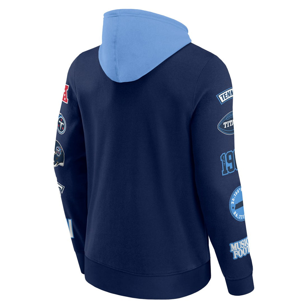 Tennessee Titans Patched Out Pullover Hoodie Navy/Light Blue