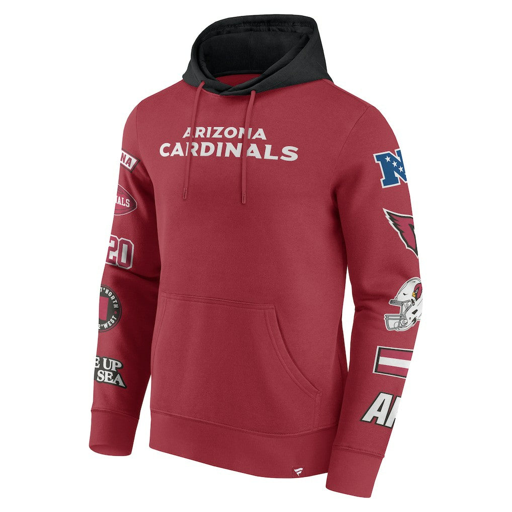 Arizona Cardinals Patched Out Pullover Hoodie Cardinal/Black