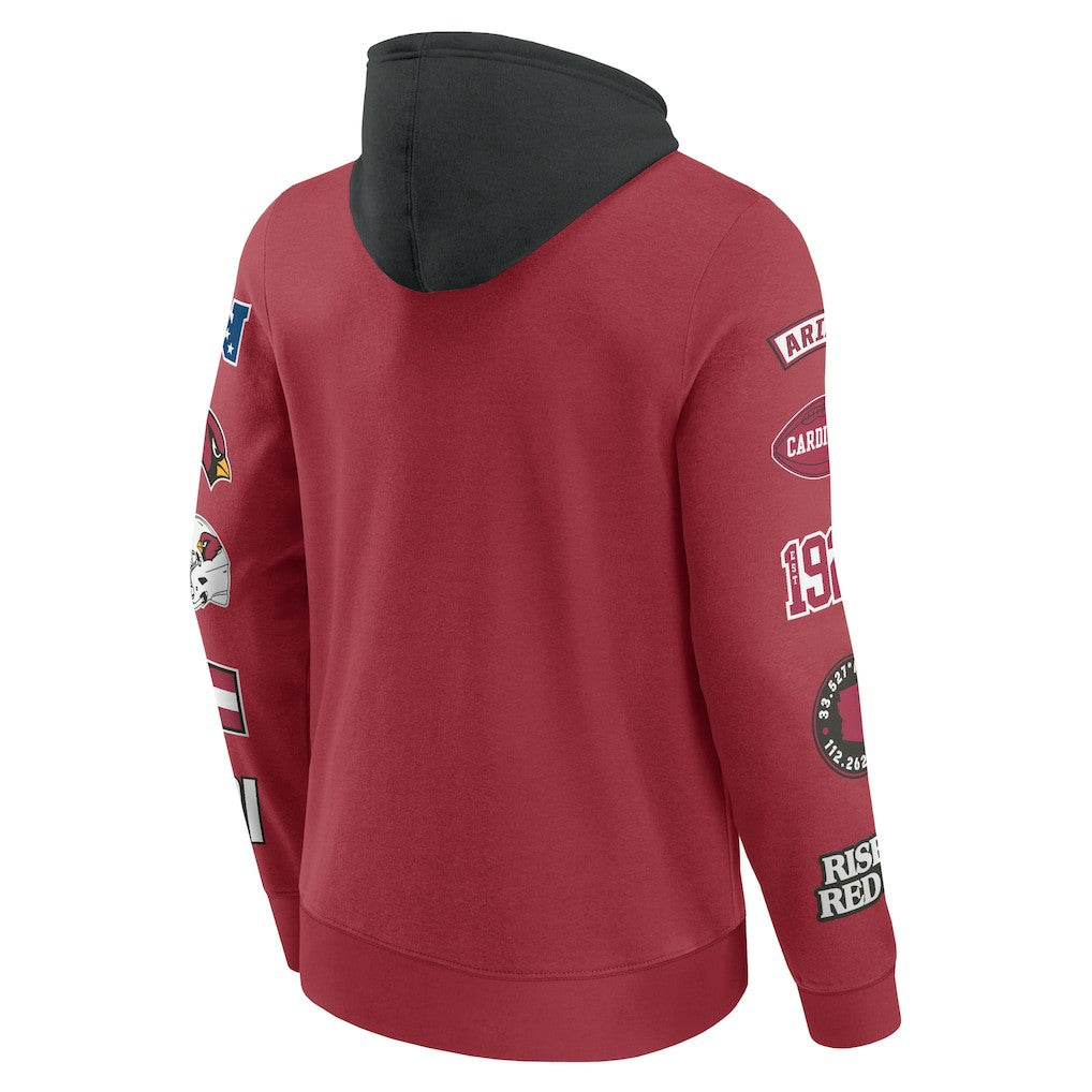 Arizona Cardinals Patched Out Pullover Hoodie Cardinal/Black