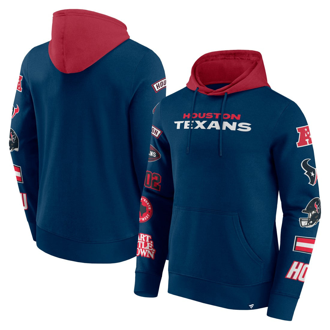 Houston Texans Patched Out Pullover Hoodie Navy/Cardinal