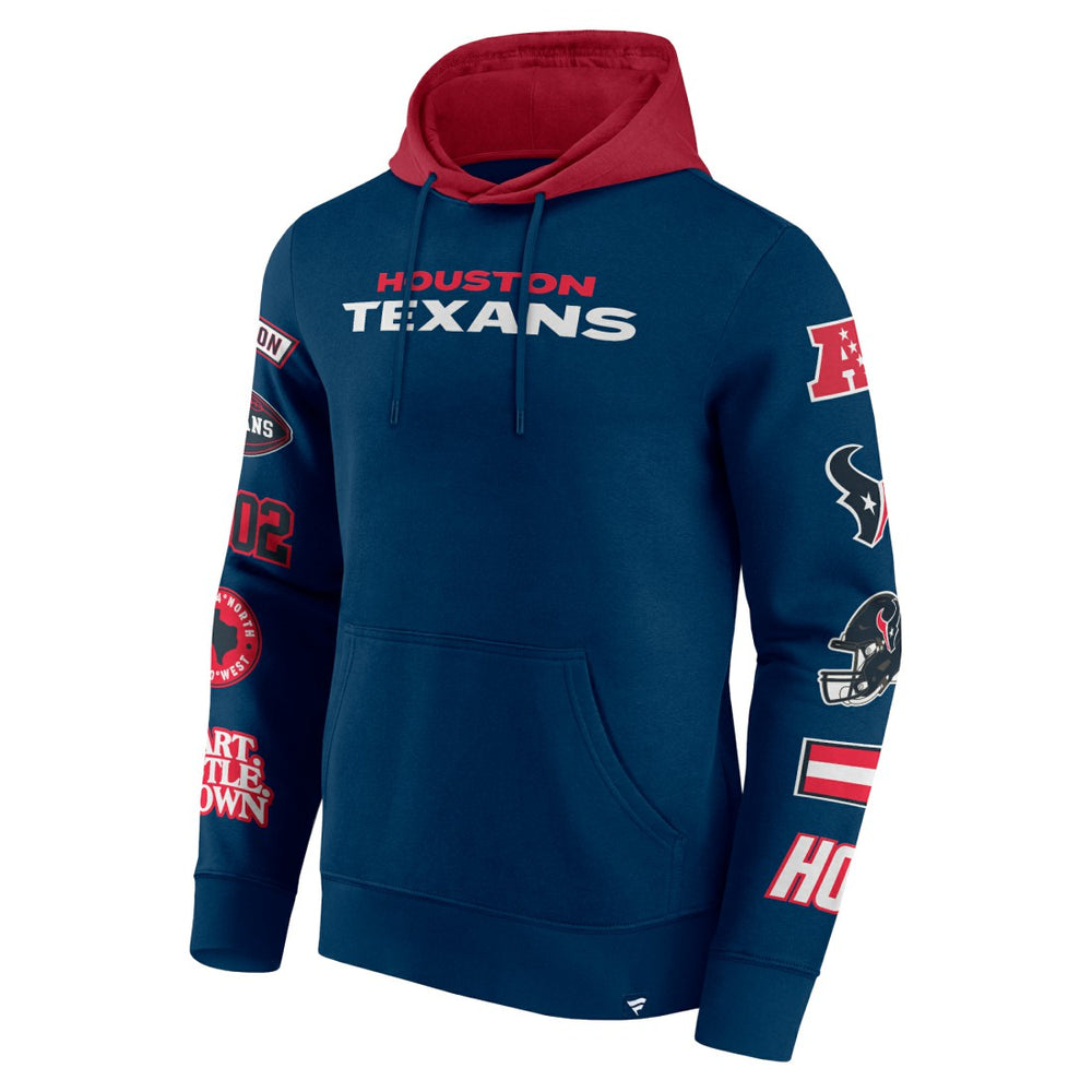 Houston Texans Patched Out Pullover Hoodie Navy/Cardinal